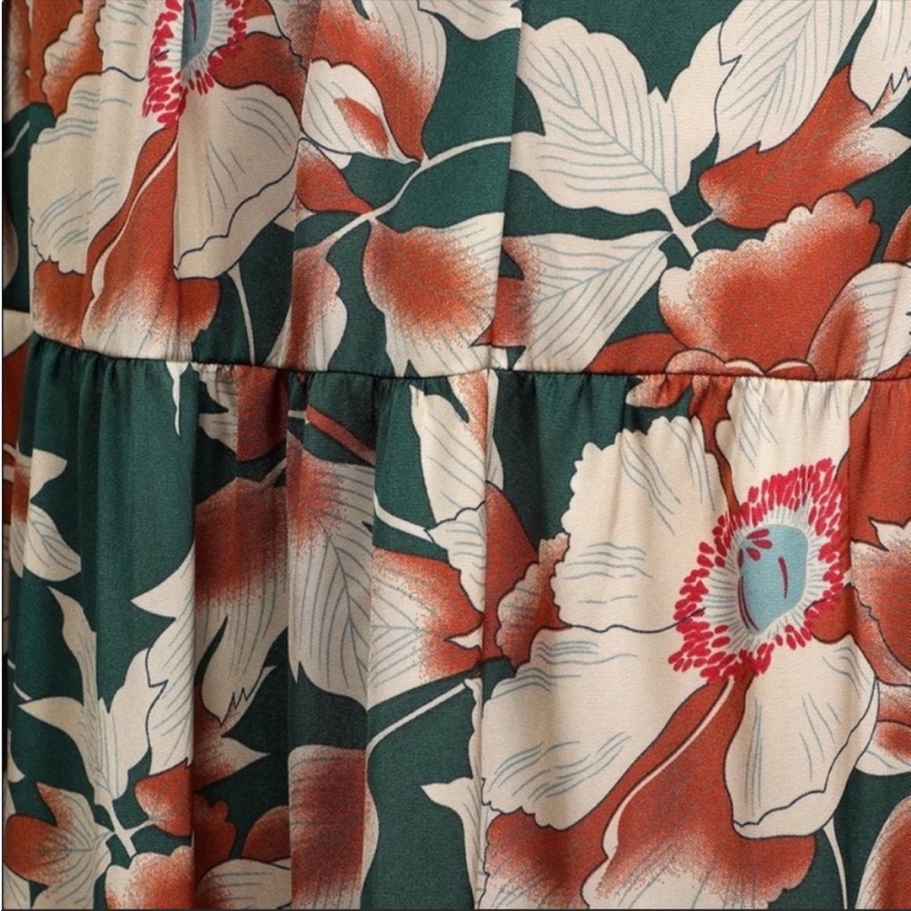Lulu's Floral Maxi Dress - Green and Orange - Picture 5 of 12
